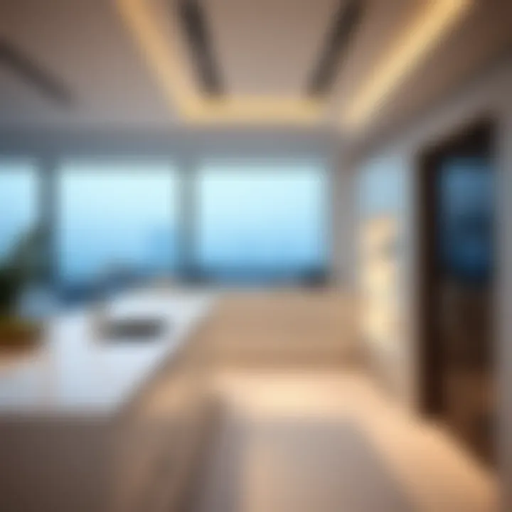 Gourmet kitchen with high-end appliances in Al Barari villa