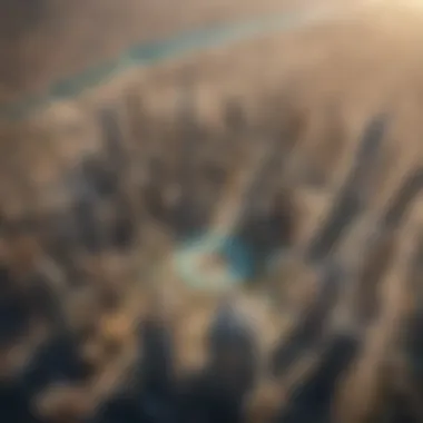 Aerial View of Dubai's Architectural Marvels Aerial view of Dubai skyline showcasing diverse architecture