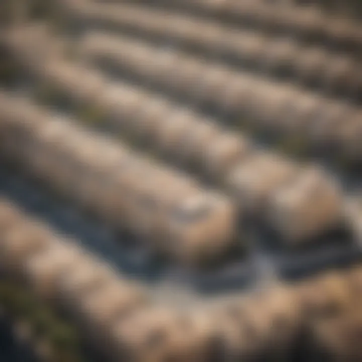 Aerial view of the Bianca Townhouses neighborhood in Dubai