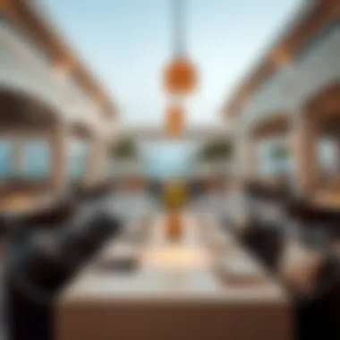 Elegant beachfront dining area at Bulgari Beach