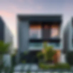 A modern townhouse showcasing contemporary architectural design