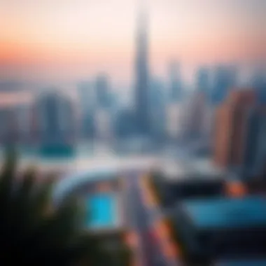 Dubai skyline with real estate imagery