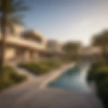 Scenic outdoor spaces and community atmosphere at Emaar Golf Villas