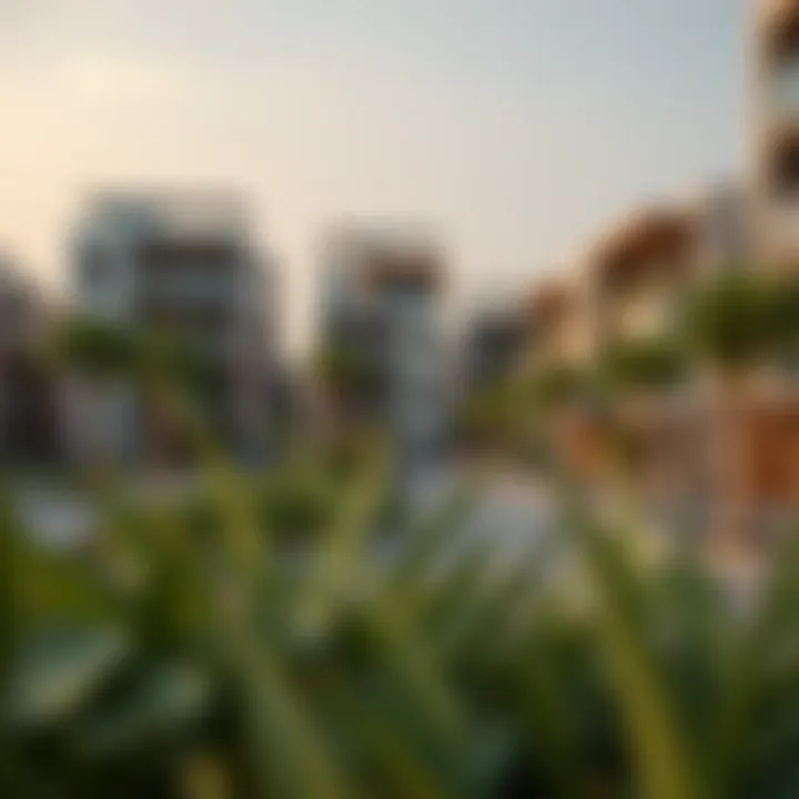 Modern residential buildings in the Emaar South community