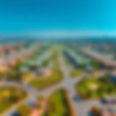 Aerial Perspective of Emaar South Community Aerial view of Emaar South community highlighting green spaces and amenities