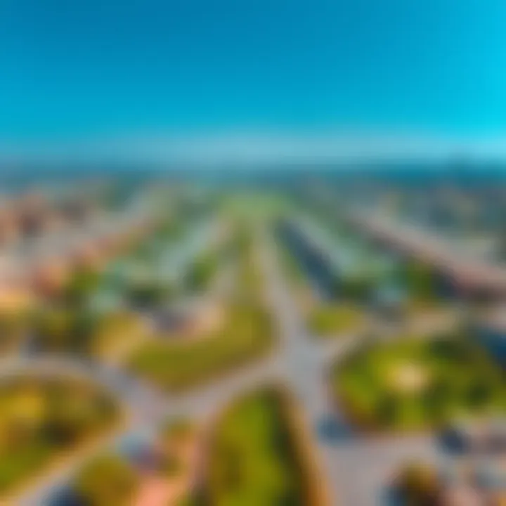 Aerial Perspective of Emaar South Community Aerial view of Emaar South community highlighting green spaces and amenities