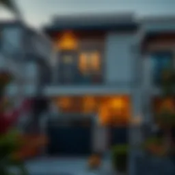 Stylish townhouse exterior in Dubai