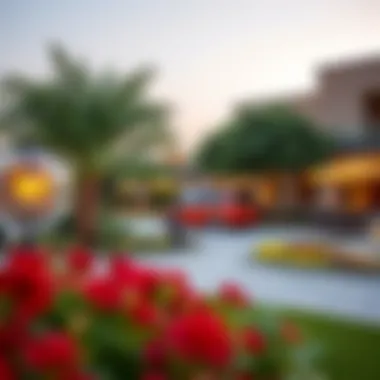 Beautifully landscaped area highlighting community amenities in Ajman Zahia