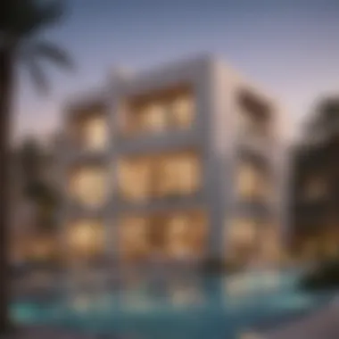 Stunning exterior view of Al Waha Villas showcasing contemporary architecture