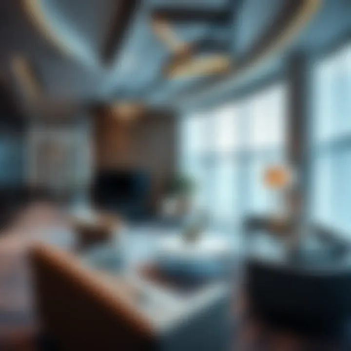 Trendy office space with contemporary furniture