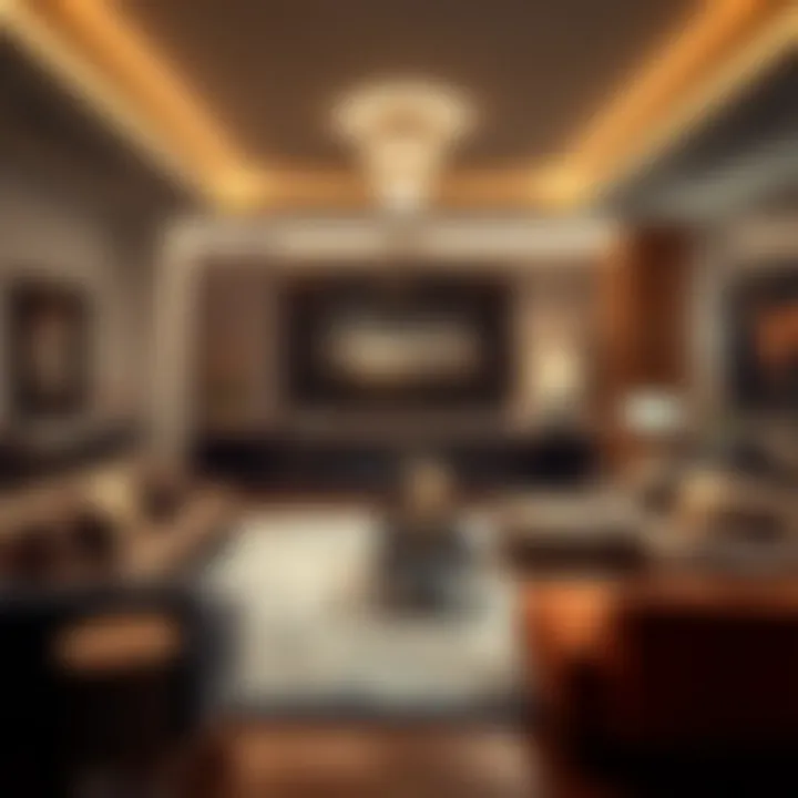Modern living room showcasing luxury furnishings