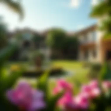 A beautifully landscaped garden surrounding Gardenia Villas