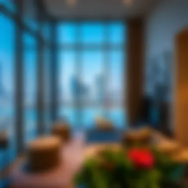 Modern apartment with stunning skyline views