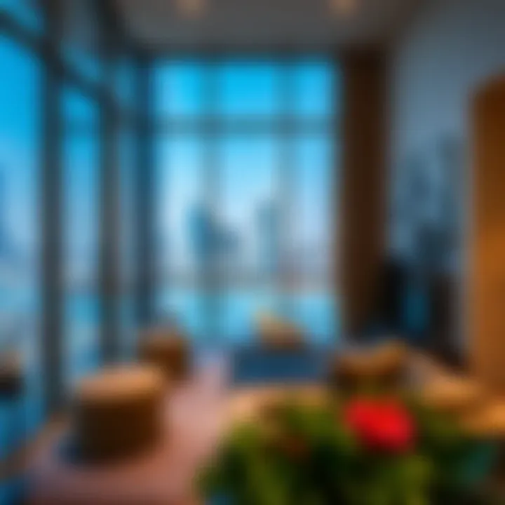 Modern apartment with stunning skyline views