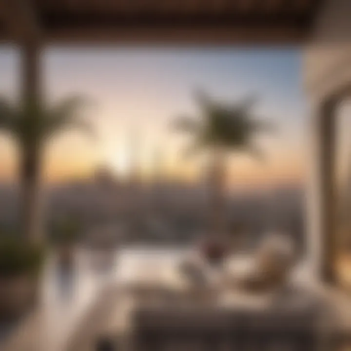 Breathtaking view of Dubai skyline from a villa terrace