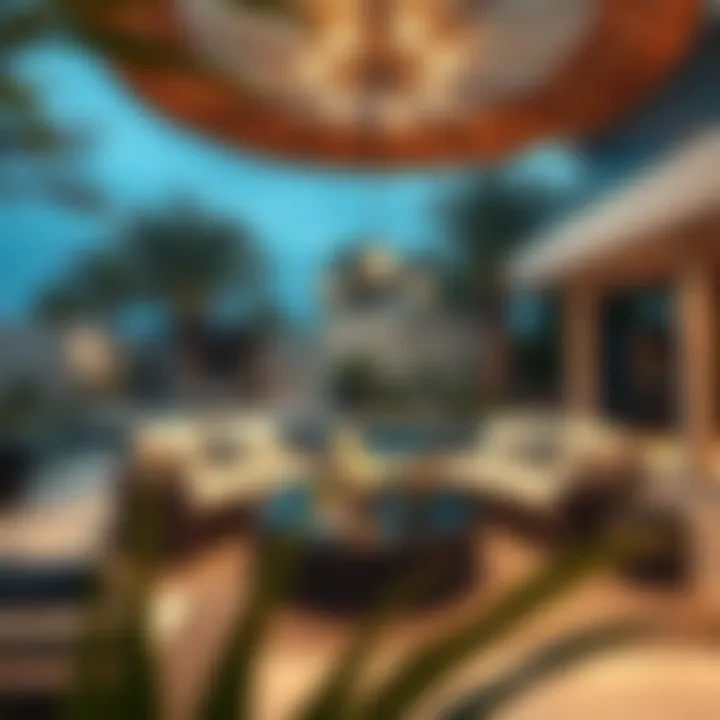 Outdoor Oasis in Dubai's Luxury Villas Luxurious outdoor living space of a Dubai villa