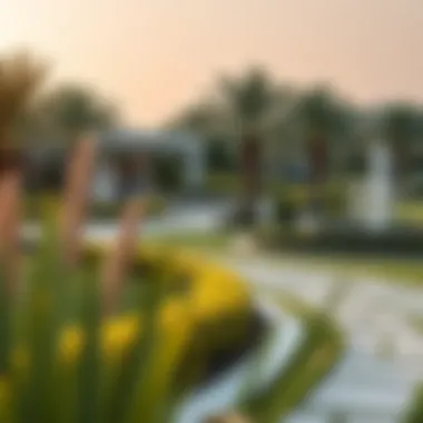 Beautifully landscaped gardens and parks within Masaar Arada promoting sustainable living