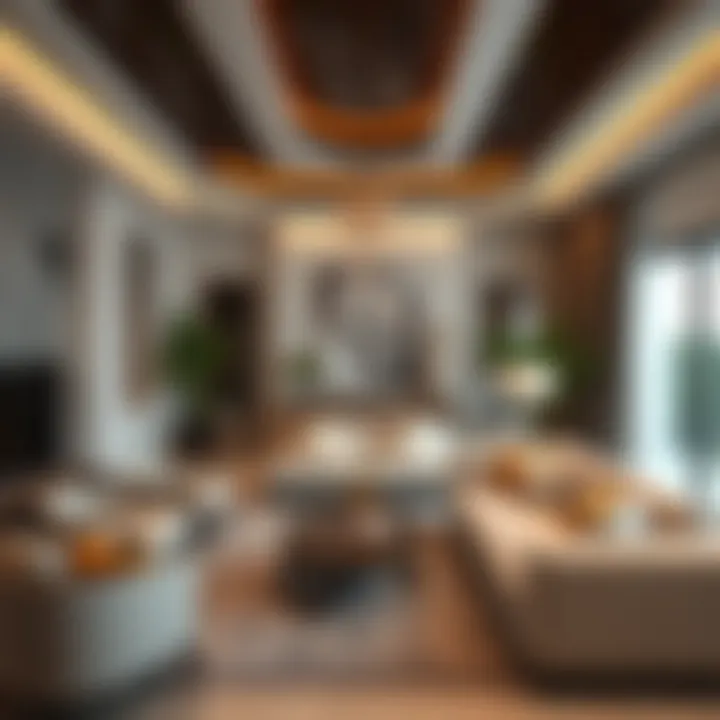 Elegant Interior Design in Villa Living Rooms Elegant interior of a spacious living room in a villa