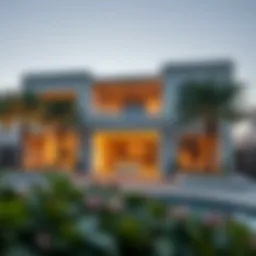Luxurious exterior view of Springs Villas showcasing modern architectural design