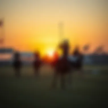 Sunset at the Dubai Polo Club Elegant polo match at sunset
