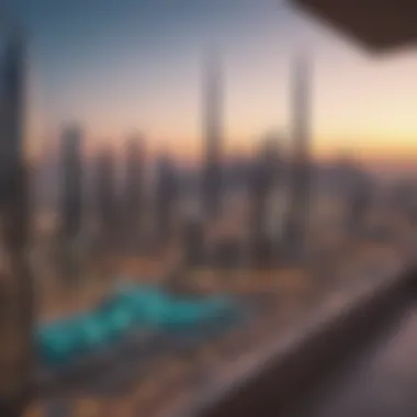 View of Dubai skyline from a balcony