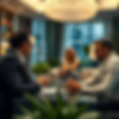 Investors Discussing Real Estate Opportunities Investors engaging in discussions about real estate opportunities