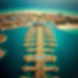 Aerial view showcasing the distinctive layout of the Fronds at Palm Jumeirah