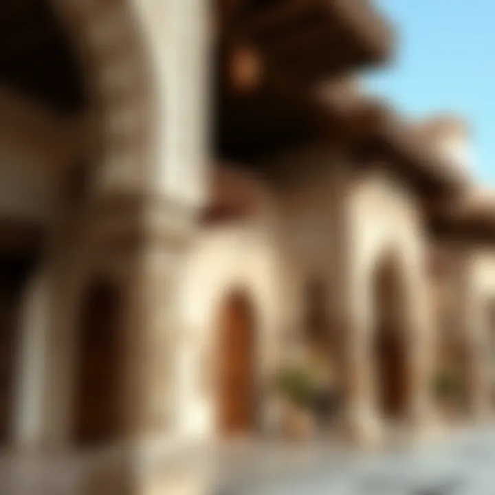 Intricate architectural details of a traditional Emirati house.