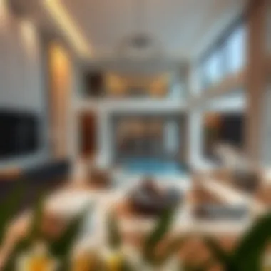 Modern Elegance in Dubai Villas Luxurious villa interior showcasing modern design