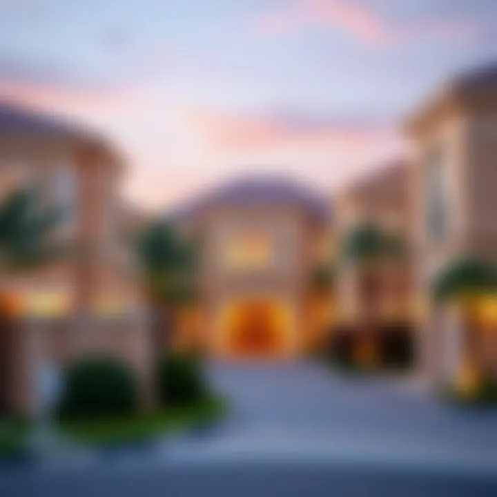 Charming Neighborhoods of Dubai Vibrant neighborhood featuring upscale villas