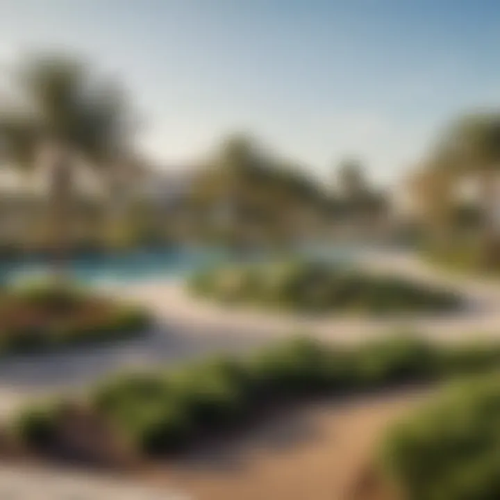 Community park in Jumeirah Park featuring recreational facilities and lush landscaping