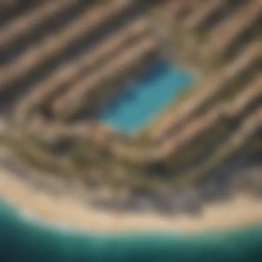 Aerial view of Palma Jumeirah showcasing its unique palm shape