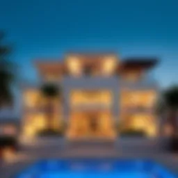 Luxurious villa exterior on Frond M