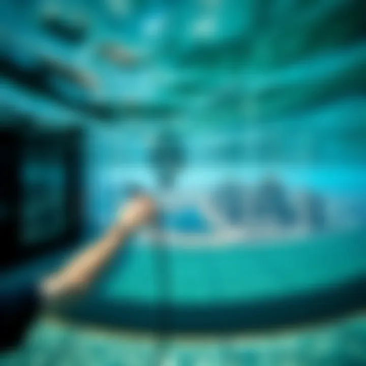 Panoramic view of Dubai skyline from an underwater property