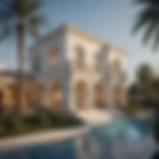 Luxurious villa exterior in Villanova, Dubai