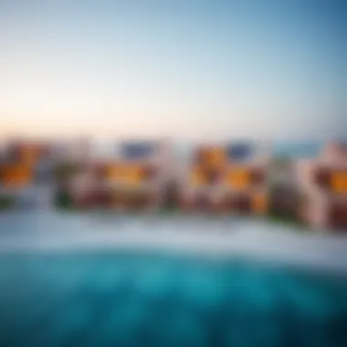 Panoramic view of the serene beachfront villas at Palm Jumeirah