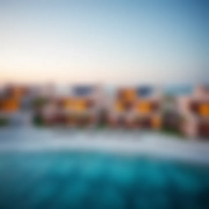 Panoramic view of the serene beachfront villas at Palm Jumeirah