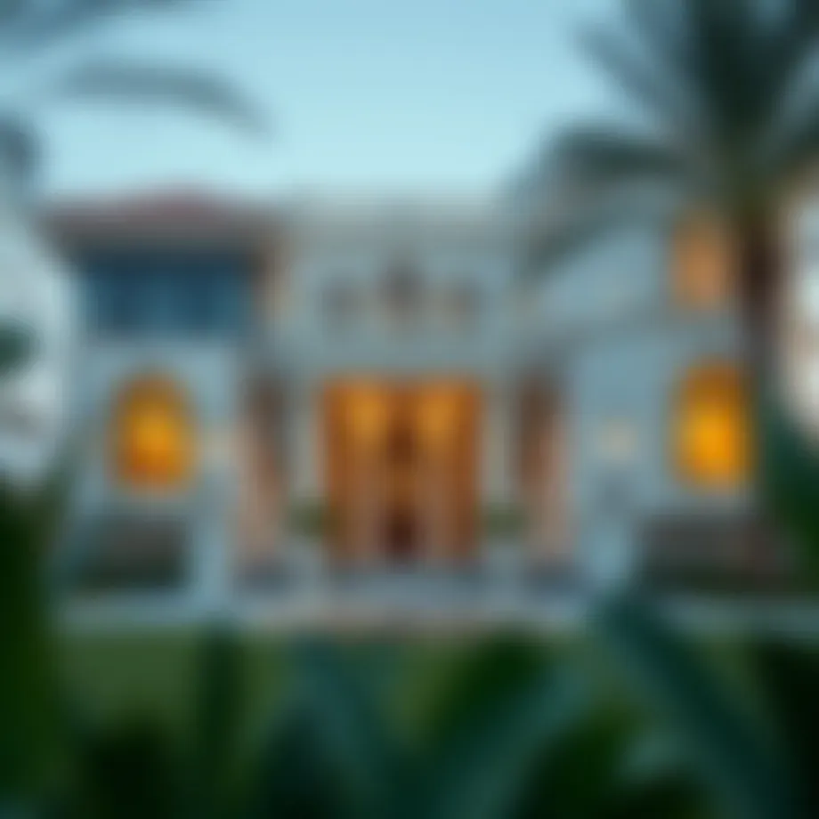 Luxurious villa exterior in Dubai