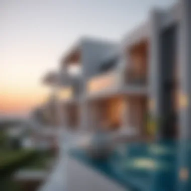 Breathtaking view of West Yas Villas showcasing modern architecture