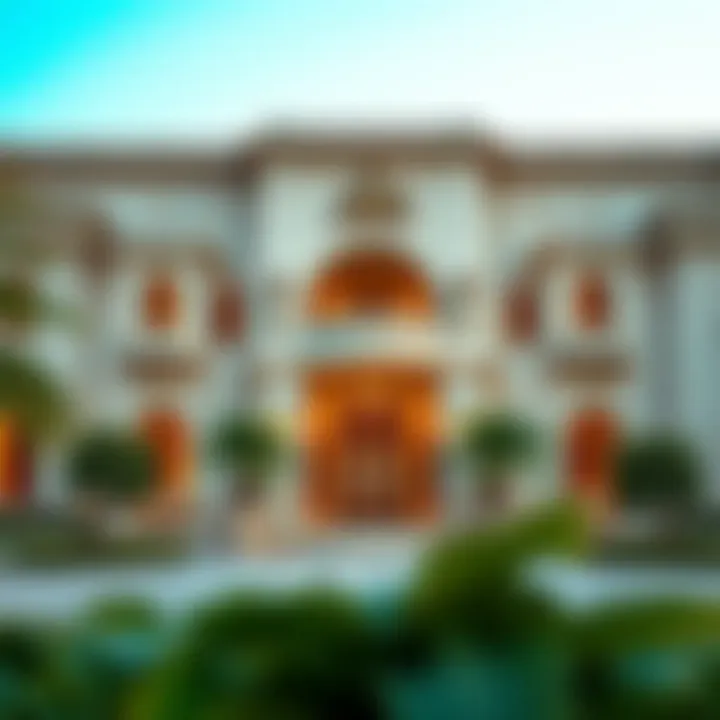 The Architectural Splendor of the Ruler's Residence Exterior view showcasing the grandeur of Sheikh Mohammed Bin Rashid Al Maktoum's residence