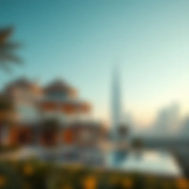 Stunning Luxurious Villa Against Dubai's Iconic Skyline Luxurious villa in Dubai's skyline