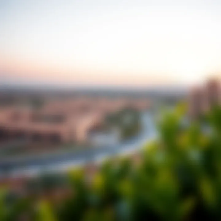 Panoramic view of Jumeirah Village Circle with surrounding landscapes