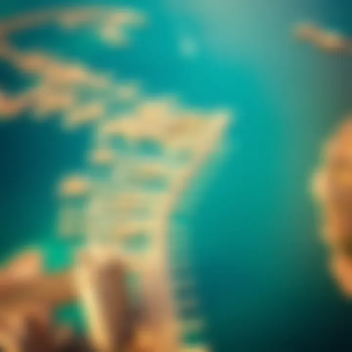 Aerial View of Palm Jumeirah Panoramic view of Palm Jumeirah from above