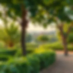 Lush green landscape of Mudon Al Ranim