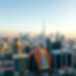 Panoramic view of Dubai skyline with diverse architecture