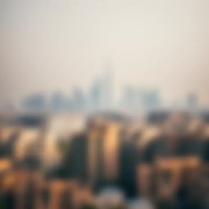 Dubai Skyline with Villas Panoramic view of the Dubai skyline with villas in the foreground