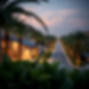 View of a high-end neighborhood known for luxury villas