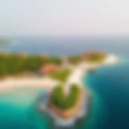 Aerial view of Nurai Island showcasing its pristine beaches and lush greenery