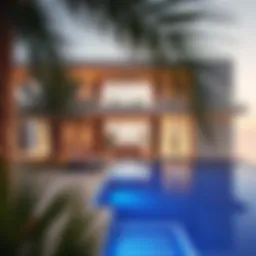 Luxurious villa overlooking the Palm Island shoreline