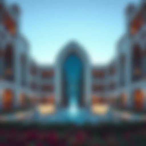 Architectural Marvel of Pavilion Jumeirah Islands Stunning architectural facade of Pavilion Jumeirah Islands